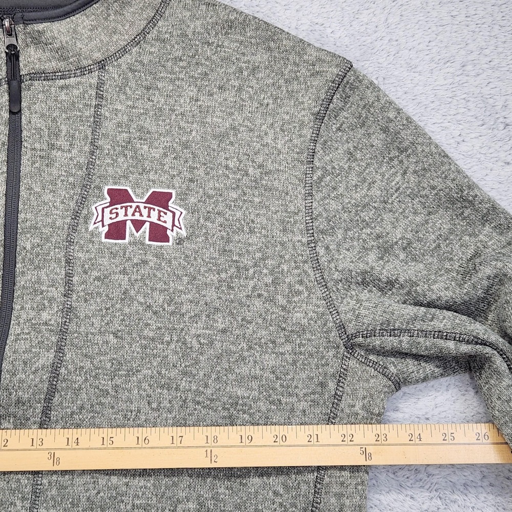 Mississippi State Bulldogs Jacket Mens XL Gray NCAA Football Full Zip Colosseum - Picture 7 of 14